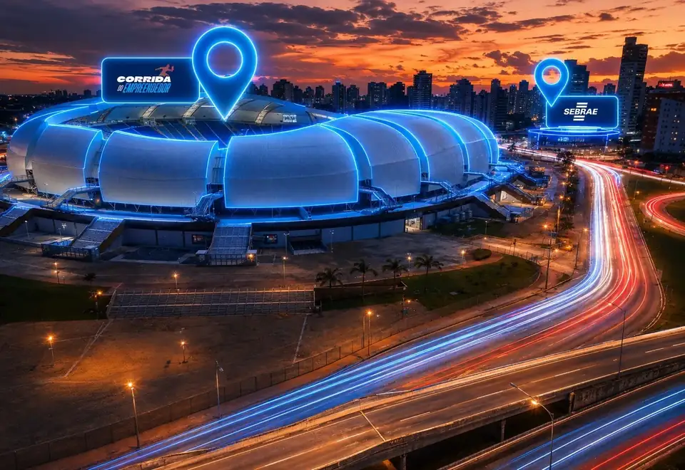 Vista aérea da Arena das Dunas, em Natal