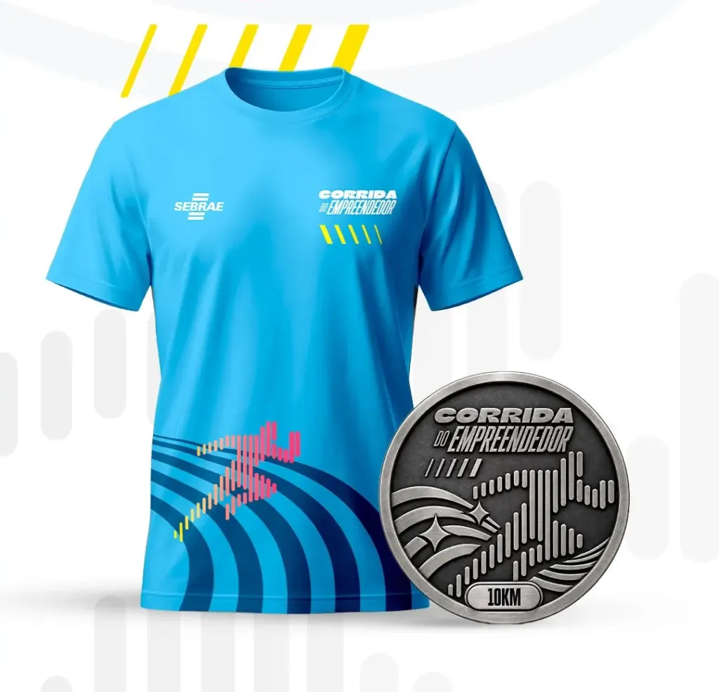 Camiseta da prova de 10 km da Corrida do Empreendedor