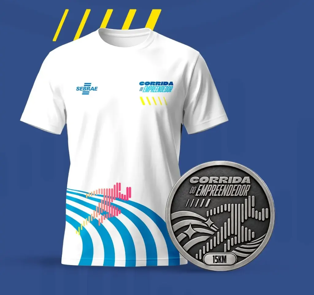 Camiseta da prova de 15 km da Corrida do Empreendedor