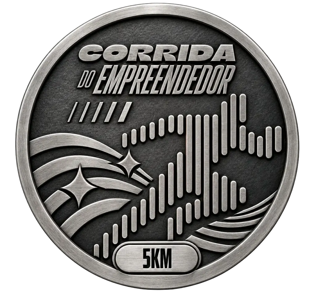 Medalha da Corrida do Empreendedor, frente e verso